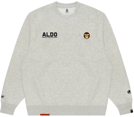 AAPE FW24 White/Grey Ape Logo Embroidered Crewneck Sweatshirt AAPSWMB377XAN Buy AAPE FW24 White/Grey Ape Logo Embroidered Crewneck Sweatshirt AAPSWMB377XAN