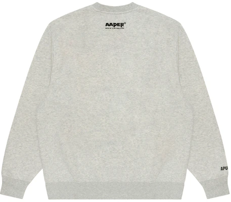 AAPE FW24 White/Grey Ape Logo Embroidered Crewneck Sweatshirt AAPSWMB377XAN Lookbook AAPE FW24 White/Grey Ape Logo Embroidered Crewneck Sweatshirt AAPSWMB377XAN