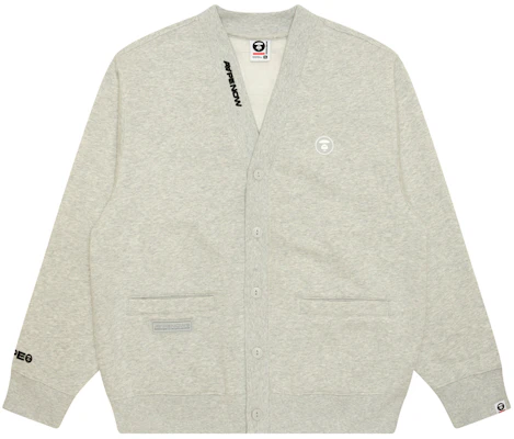 AAPE FW24 White Grey Zip-Up Hoodie with Ape Face Patch Embroidery AAPSWMB329XAN Buy AAPE FW24 White Grey Zip-Up Hoodie with Ape Face Patch Embroidery AAPSWMB329XAN