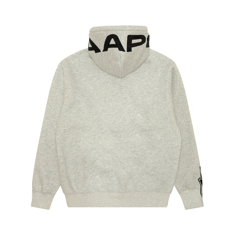 Lookbook AAPE FW24 White Hoodie Jacket with Ape Face Badge Trendy Design AAPSWMB346XAN