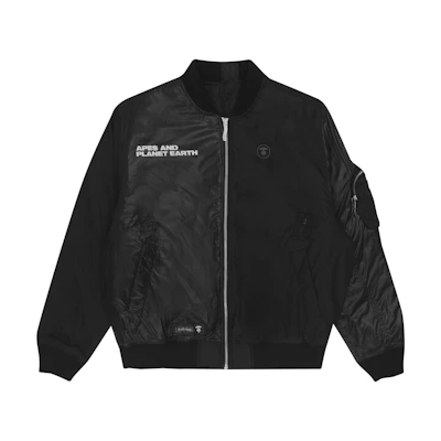 AAPE Glossy Patchwork Zipper Jacket with Ape Logo and Letter Print AAPJKM7465XXH