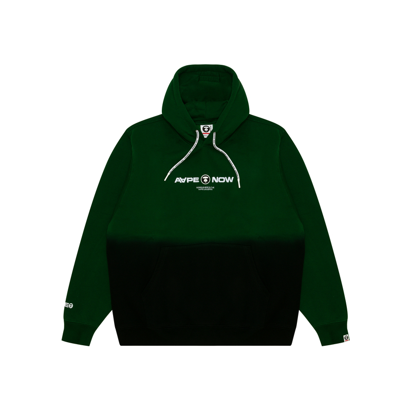 Shop AAPE Gradient Washed Hoodie with Embroidered Ape Logo and Letter Badge AAPSWMB325XXN