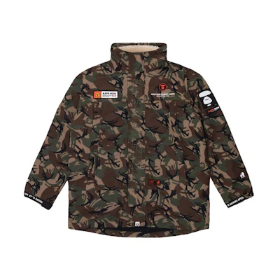 AAPE Green Camo Fleece-Lined Loose-Fit Long-Sleeve Jacket AAPJKM7318XAD
