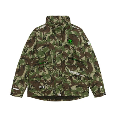 AAPE Green Letter Print Multi-Pocket Casual Jacket AAPJKM7319XAD