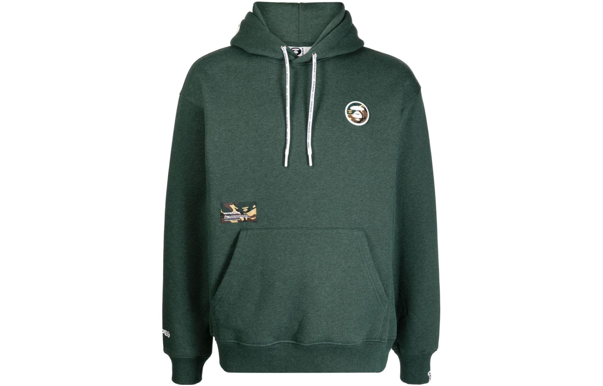 AAPE Green Solid Color Hoodie ASWA310XAL