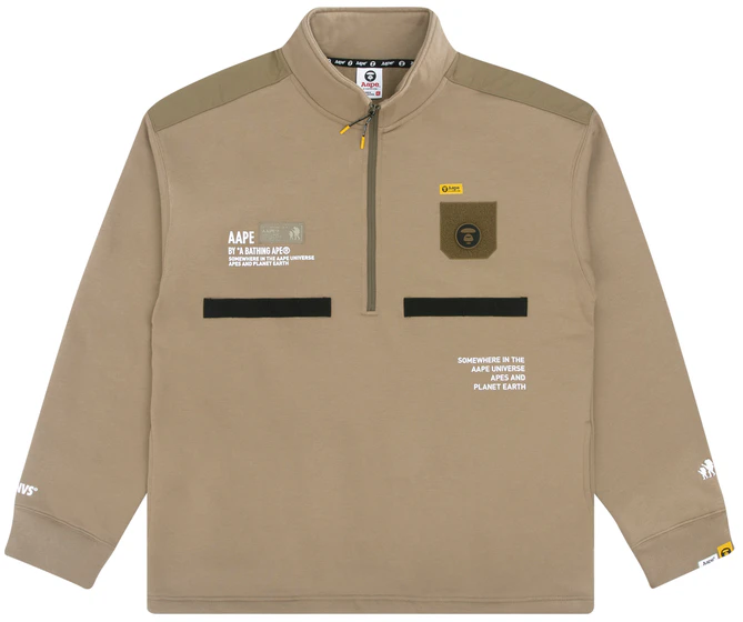 aape-half-zip-pullover-sweatshirt-with-logo-print-and-pocket-design-aapswm-3775-xxf