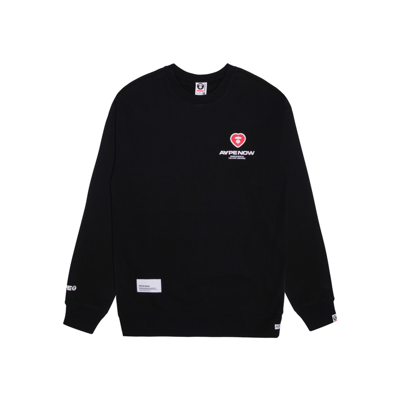 AAPE Heart Ape Logo Letter Crewneck Sweatshirt AAPSWMA308XXL