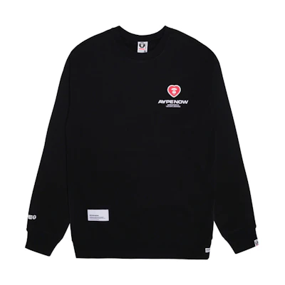 AAPE Heart Ape Logo Letter Crewneck Sweatshirt AAPSWMA308XXL