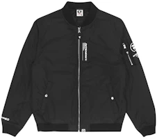 AAPE Letter Badge Stand Collar Zip-Up Bomber Jacket AAPJKM7487XXH AAPE Letter Badge Stand Collar Zip-Up Bomber Jacket AAPJKM7487XXH