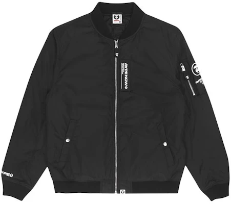 AAPE Letter Badge Jaket Bomber Stand Collar Zip-Up AAPJKM7487XXH Buy AAPE Letter Badge Jaket Bomber Stand Collar Zip-Up AAPJKM7487XXH