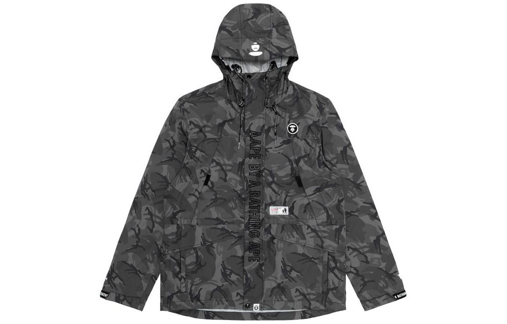 AAPE Letter Logo Camo Zip-Up Hoodie Jacket for Men AAPJKM7339XXD
