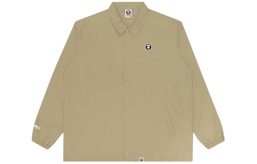 AAPE Letter Print Button-Up Polo Collar Jacket AAPLJM7365XXE