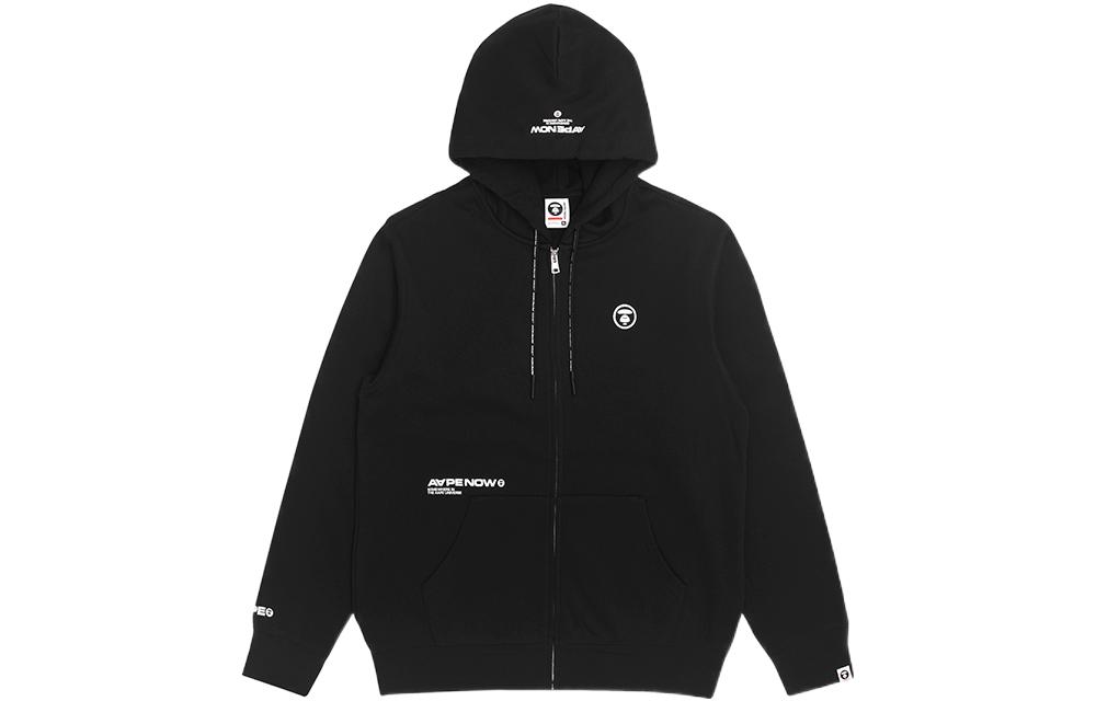 AAPE Letter Print Full-Zip Hoodie with Long Sleeves AAPSWM3800XXH