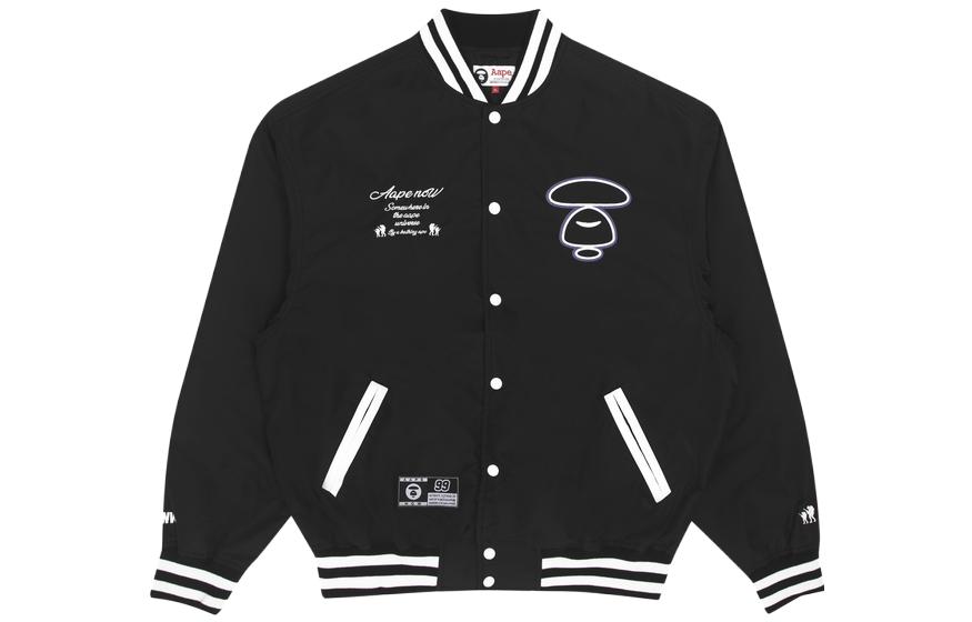 AAPE Letter Print Stand Collar Button-Up Jacket for Men AAPLJM7488XXH