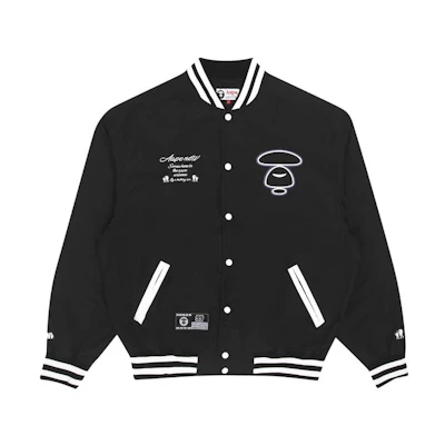 AAPE Letter Print Stand Collar Button-Up Jacket for Men AAPLJM7488XXH