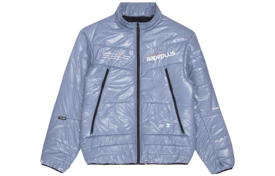 AAPE Letter Print Stand Collar Thick Loose Fit Long Sleeve Jacket for Men AAPJKM7491XXH-1