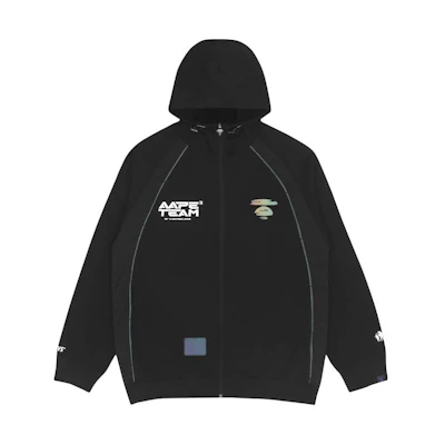 AAPE Letter Print Zipper Hoodie Black AAPSWM3877XXI