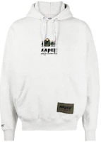 AAPE Logo Embroidered Knit Hoodie Gray ASWA343XAL AAPE Logo Embroidered Knit Hoodie Gray ASWA343XAL