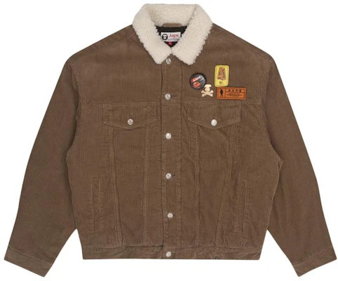 AAPE男款棕色麂皮長袖外套帶Logo印花 AAPJKM7460XAH Buy AAPE男款棕色麂皮長袖外套帶Logo印花 AAPJKM7460XAH