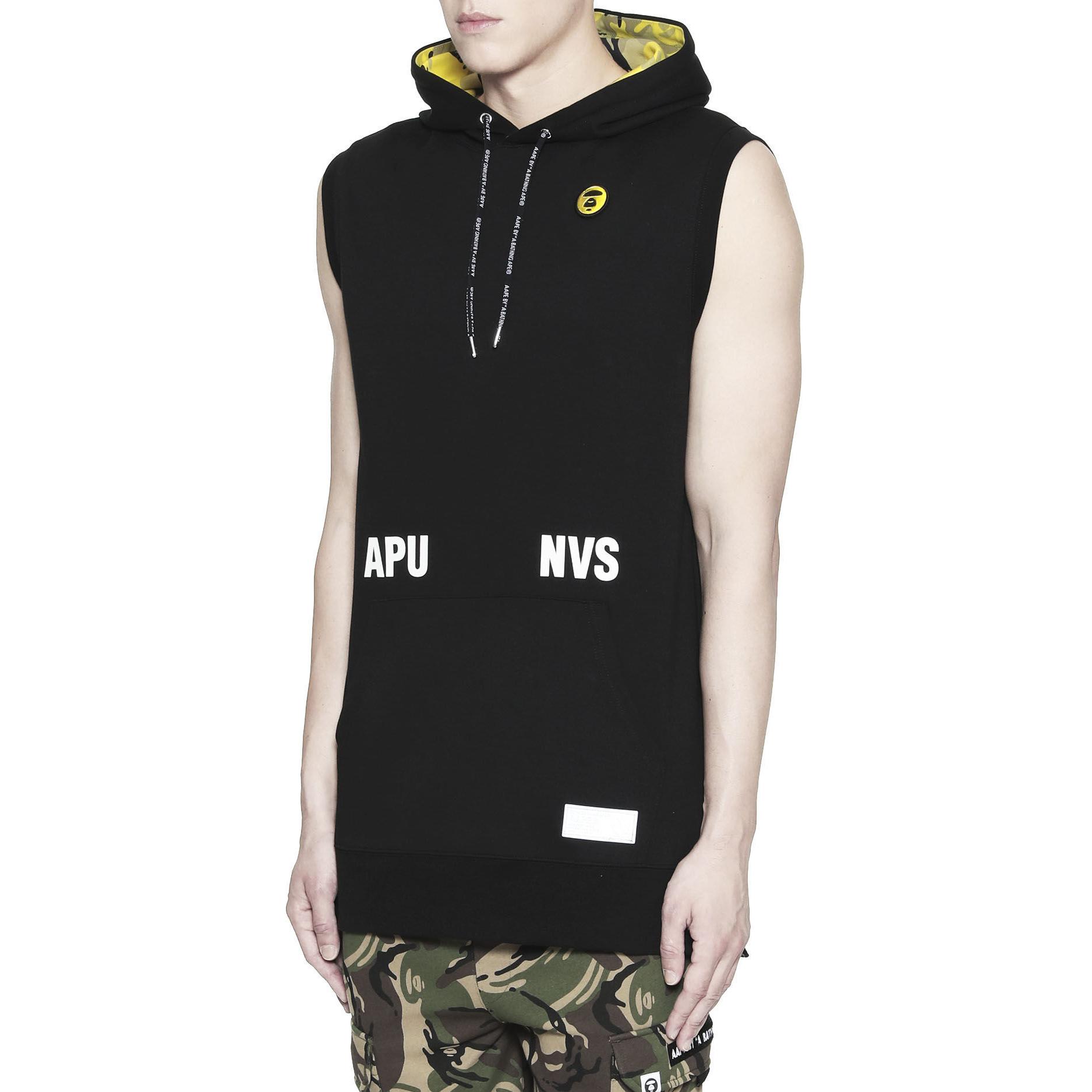 Purchase AAPE Logo Sleeveless Hoodie Unisex Black AAPSWM3415XXA-BKX
