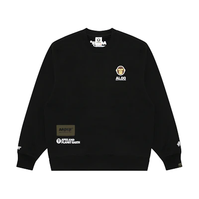 AAPE Long Sleeve Crewneck Pullover Sweatshirt with Logo Patch Design AAPSWMA342XXL