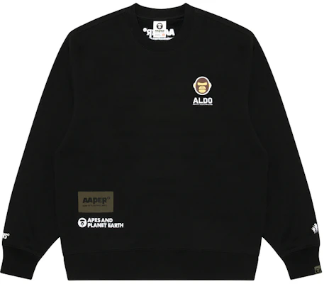 AAPE Long Sleeve Crewneck Pullover Sweatshirt dengan Desain Logo Patch AAPSWMA342XXL Order AAPE Long Sleeve Crewneck Pullover Sweatshirt dengan Desain Logo Patch AAPSWMA342XXL