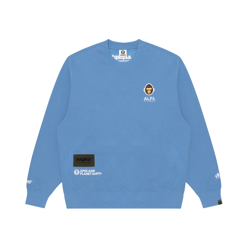 Shop AAPE標誌設計長袖圓領衛衣 AAPSWMA342XXL