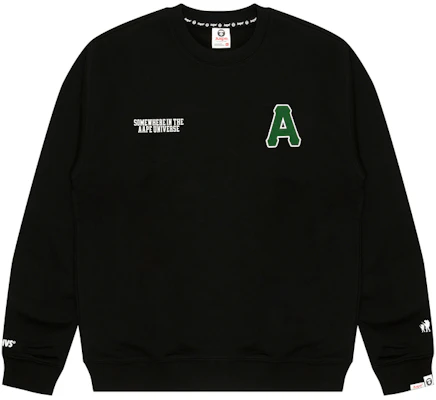 AAPE Loose Fit Crewneck Sweatshirt with Letter Print and Badge Design AAPSWMB336XXN Buy AAPE Loose Fit Crewneck Sweatshirt with Letter Print and Badge Design AAPSWMB336XXN