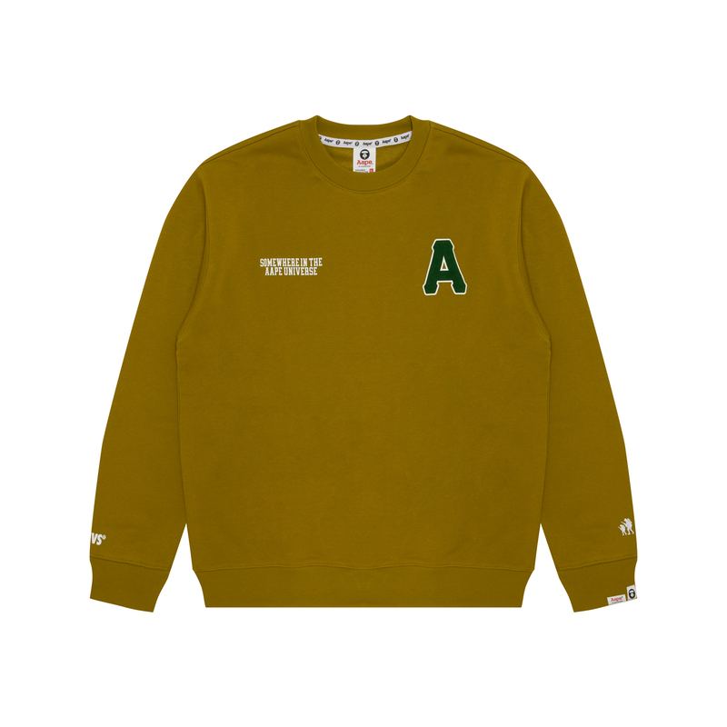 Order AAPE Loose Fit Crewneck Sweatshirt with Letter Print and Badge Design AAPSWMB336XXN