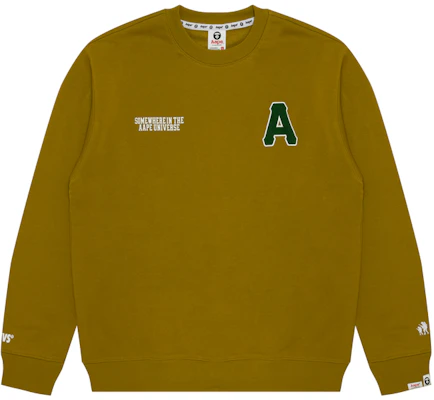 AAPE Loose Fit Crewneck Sweatshirt with Letter Print and Badge Design AAPSWMB336XXN Order AAPE Loose Fit Crewneck Sweatshirt with Letter Print and Badge Design AAPSWMB336XXN