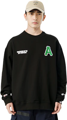 AAPE Loose Fit Crewneck Sweatshirt with Letter Print and Badge Design AAPSWMB336XXN Details for AAPE Loose Fit Crewneck Sweatshirt with Letter Print and Badge Design AAPSWMB336XXN