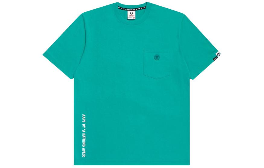 AAPE Loose Fit Embroidered Ape Head Pocket Plain Short Sleeve T-Shirt AAPTEM0290XXCBKX