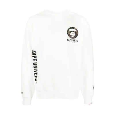 AAPE Loose Fit Letter Graphic Long Sleeve Sweatshirt ASWA324XXL