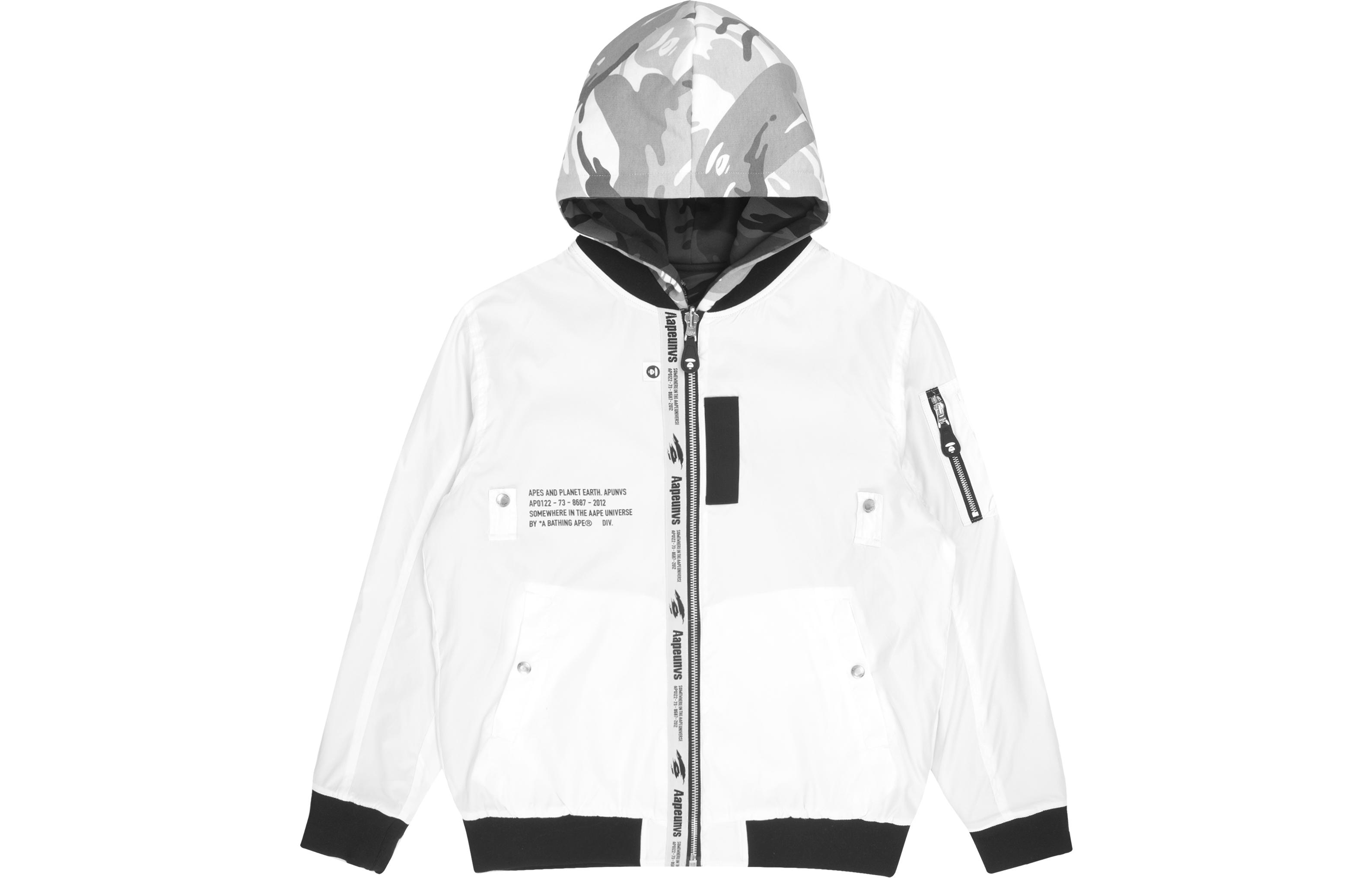 AAPE Loose Fit Letter Print Hooded Jacket AAPLJM7499XXI