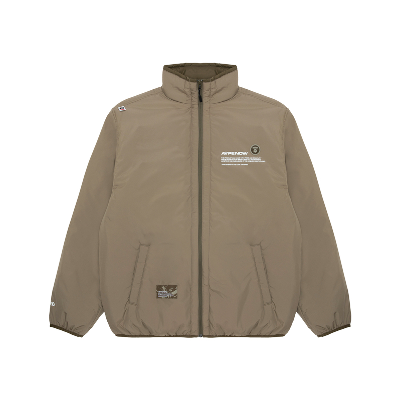 Shop AAPE Loose Fit Stand Collar Letter Print Long Sleeve Casual Jacket AAPJKM7599XXL