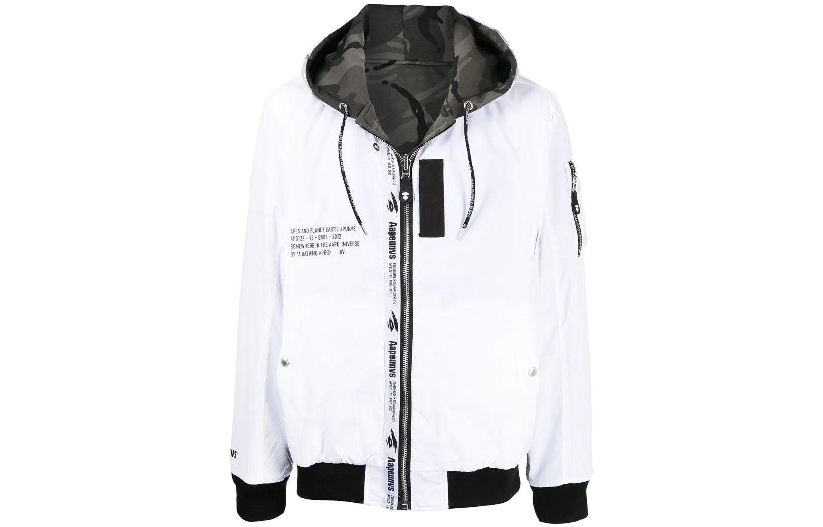 AAPE Loose Fit Zip-Up Jacket White ALJ7-499-XXI
