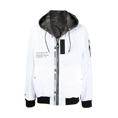 AAPE Loose Fit Zip-Up Jacket White ALJ7-499-XXI