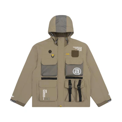 AAPE Multi-Pocket Colorblock Zip-Up Hoodie Jacket Brown () AAPJKM7417XXF