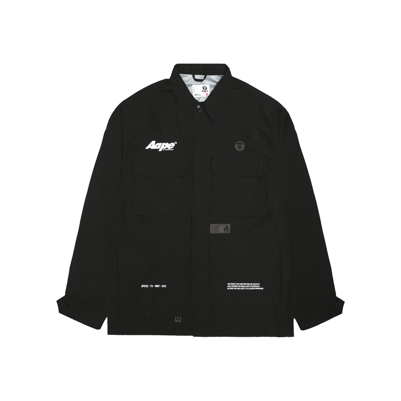 AAPE Multi-Pocket Utility Jacket with Ape Face Badge & Letter Print AAPLJM7616XXL