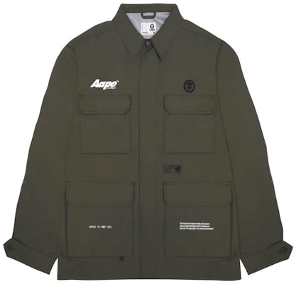 AAPE Multi-Pocket Utility Jacket with Ape Face Badge & Letter Print AAPLJM7616XXL Shop AAPE Multi-Pocket Utility Jacket with Ape Face Badge & Letter Print AAPLJM7616XXL