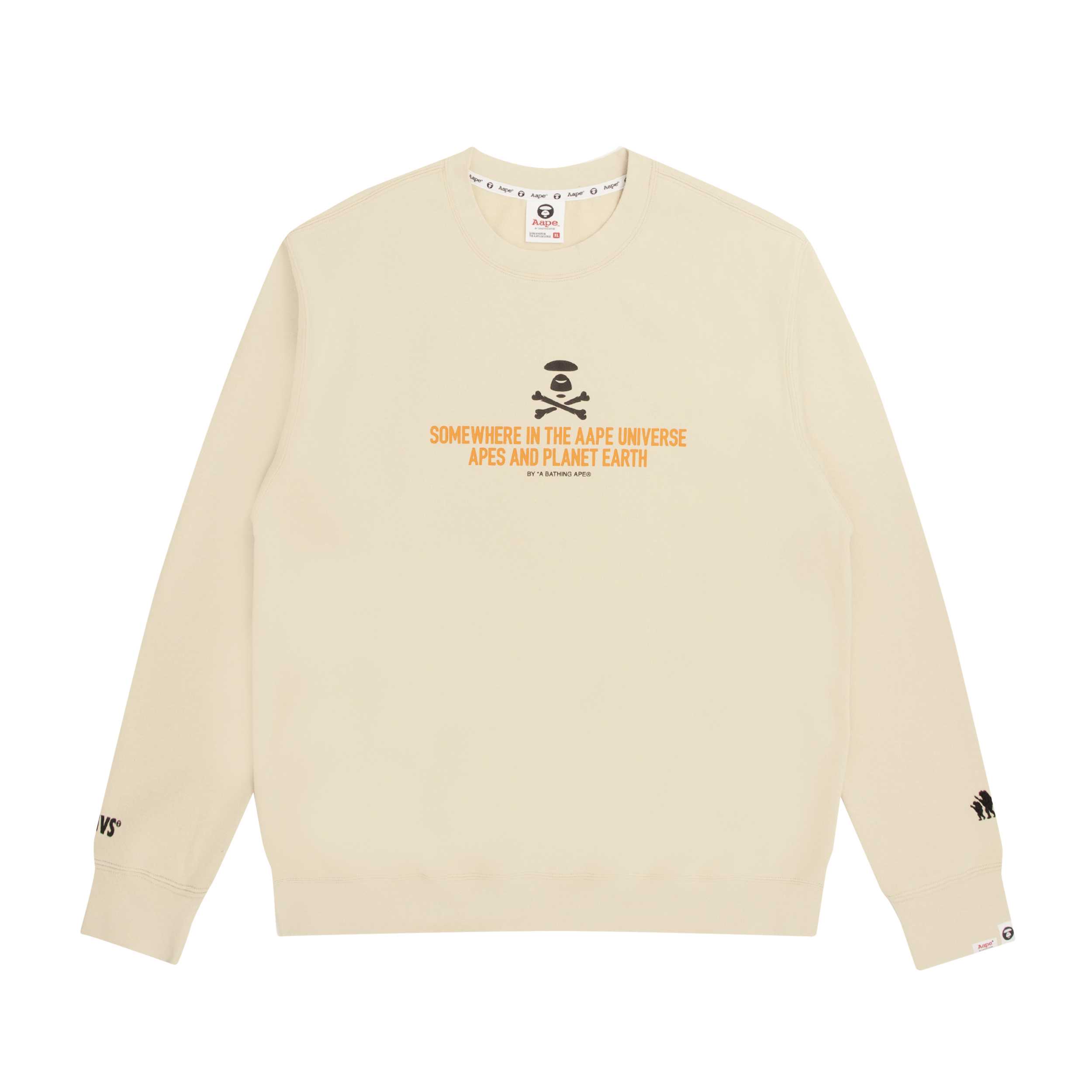 AAPE Oversized Letter Print Thick Pullover Fleece Hoodie AAPSWM3807XXH