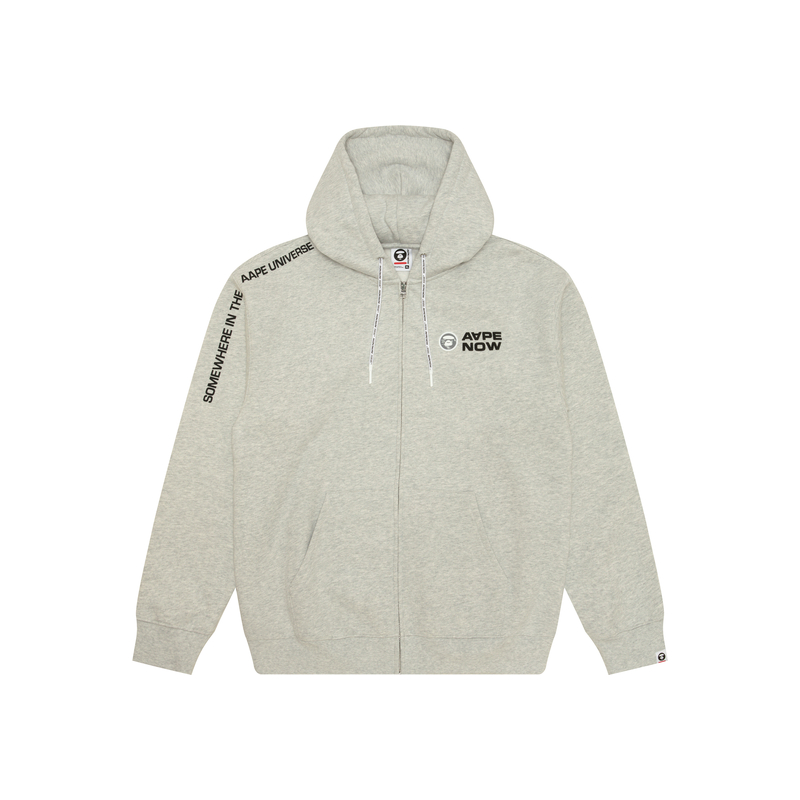 AAPE Oversized Logo Embroidered Sweatshirt White/Grey Long Sleeve AAPSWMB327XAN