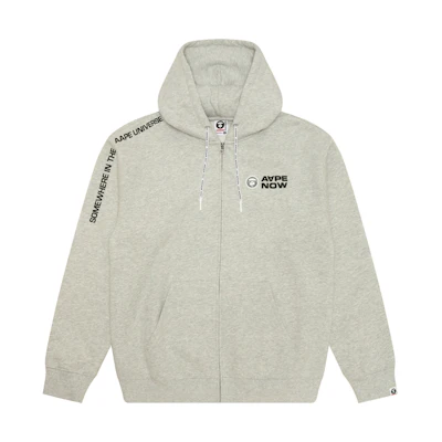 AAPE Oversized Logo Embroidered Sweatshirt White/Grey Long Sleeve AAPSWMB327XAN