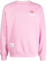 AAPE Pink Crewneck Sweatshirt with Logo Print for Men ASWA308XXL AAPE Pink Crewneck Sweatshirt with Logo Print for Men ASWA308XXL