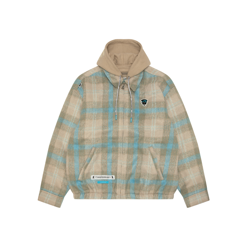 Order AAPE 체크 탈부착 후드 루즈핏 긴팔 재킷 AAPJKM7681XXN