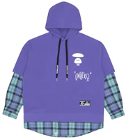 AAPE Plaid Letter Print Fleece Pullover Layered Sweatshirt AAPSWM3848XXH-1 AAPE Plaid Letter Print Fleece Pullover Layered Sweatshirt AAPSWM3848XXH-1