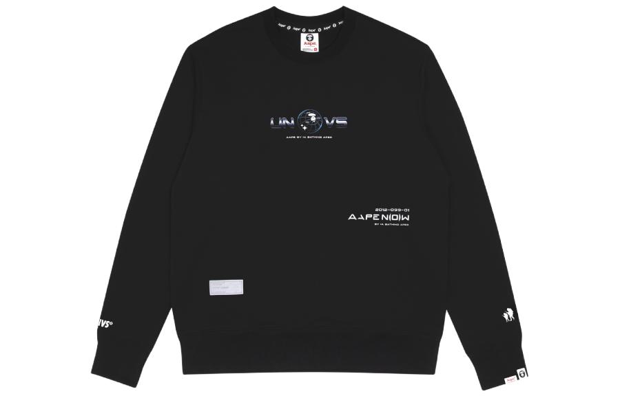 AAPE Planet Ape Graphic Crewneck Sweatshirt for Men AAPSWM3809XXH-1