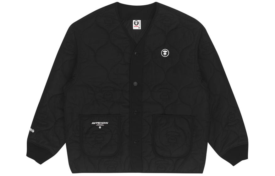 AAPE Retro Ape Face Letter Print Loose Crewneck Long Sleeve Jacket - Men AAPJKM7470XXH