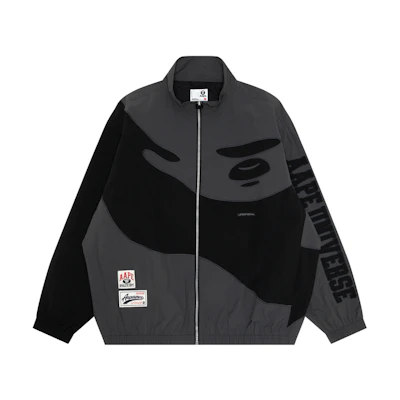Aape Retro Colorblock Ape Logo Embroidered Stand Collar Zip Jacket Men AAPLJM7642XXM