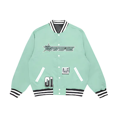 Aape Reversible Camo Ape Badge Baseball Jacket Bright Green Outerwear AAPLJM7502XXI-GRL